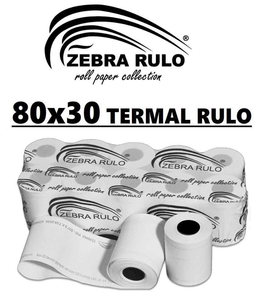80x30m Termal Rulo Yazarkasa Yazıcı Adisyon Rulosu 80*30 Termal rulo