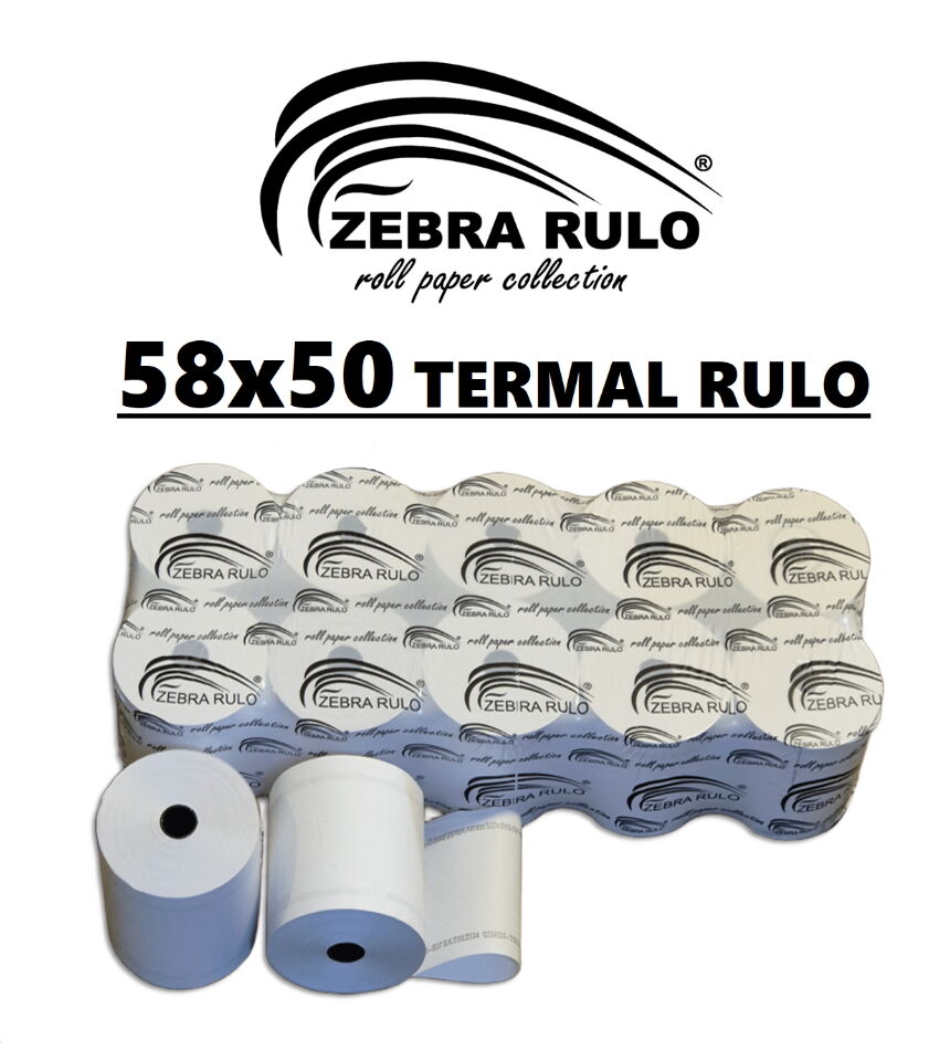 58x50m Akaryakıt Pompa Rulosu, Sıramatik Rulosu, 58x50 Zebra Rulo