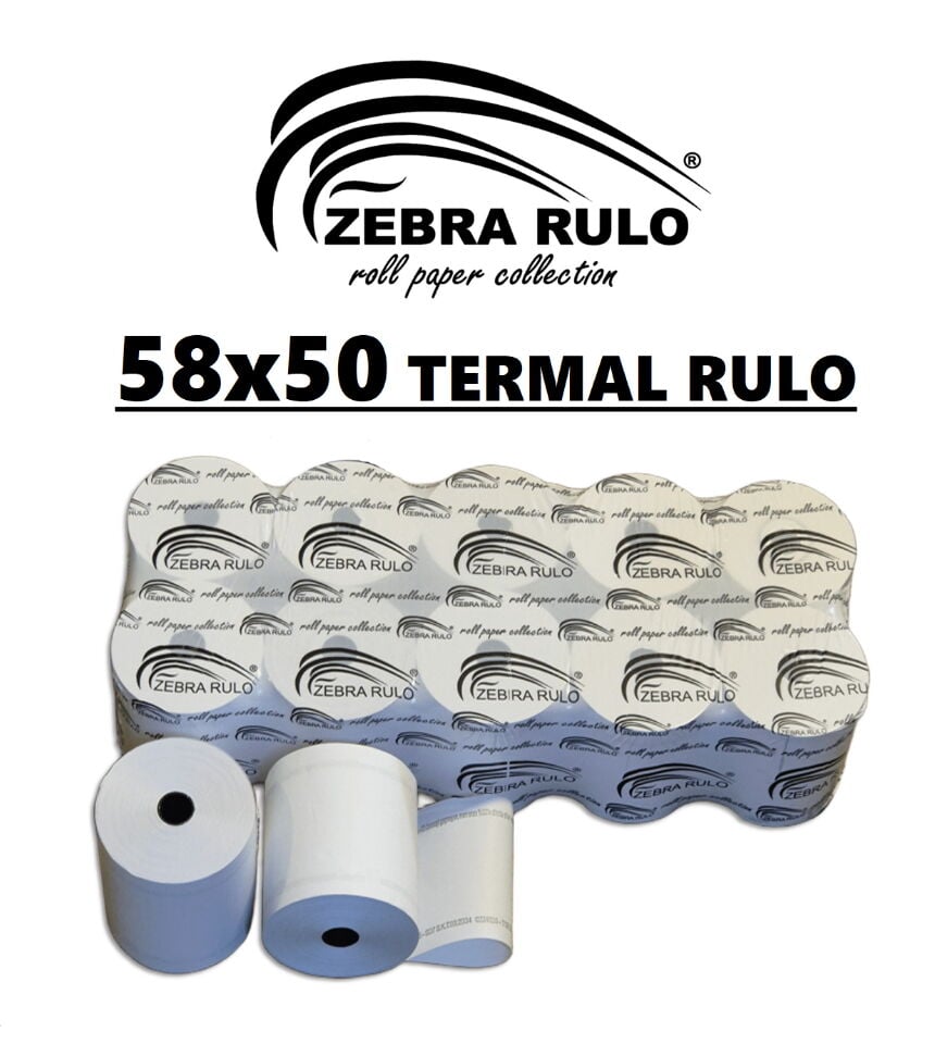 58x50m Akaryakıt Pompa Rulosu, Sıramatik Rulosu, 58*50 Zebra Rulo