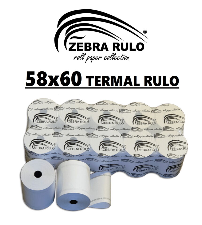 58x60m Akaryakıt Pompa Rulosu, Sıramatik Rulosu, 58*60 Zebra Rulo