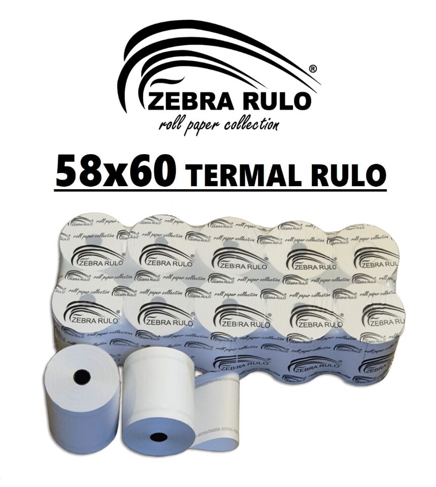 58x60m Akaryakıt Pompa Rulosu, Sıramatik Rulosu, 58*60 Zebra Rulo