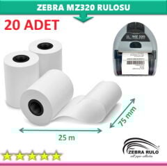 75x25m Zebra MZ320 Mobil Taşınabilir Termal Yazıcı Rulosu 75*25m 20 ADET