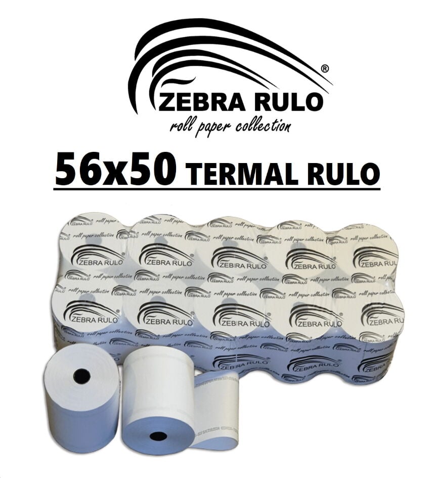 56x50m Pos Rulosu Pompa, Sıramatik Termal Rulo 58*50 ZEBRA RULO