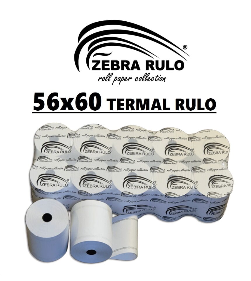56x60m Termal Rulo, Sıramatik rulosu Yazarkasa Pos Rulosu 56*60 Termal Zebra Rulo