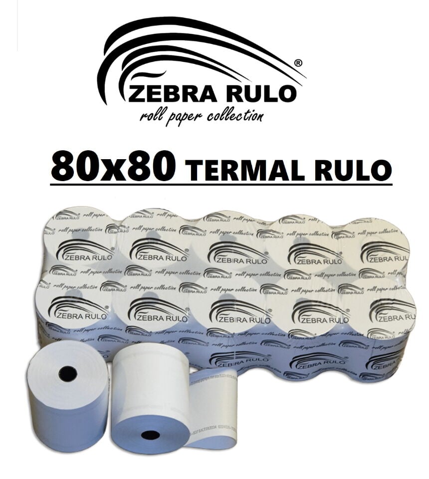80x80m Termal Pos Rulosu, Yazıcı & Adisyon Rulosu, 80*80 termal rulo