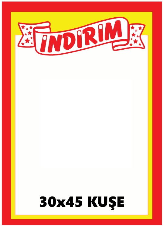 30X45 MARKET İNDİRİM ETİKETİK 115 GR KUŞE
