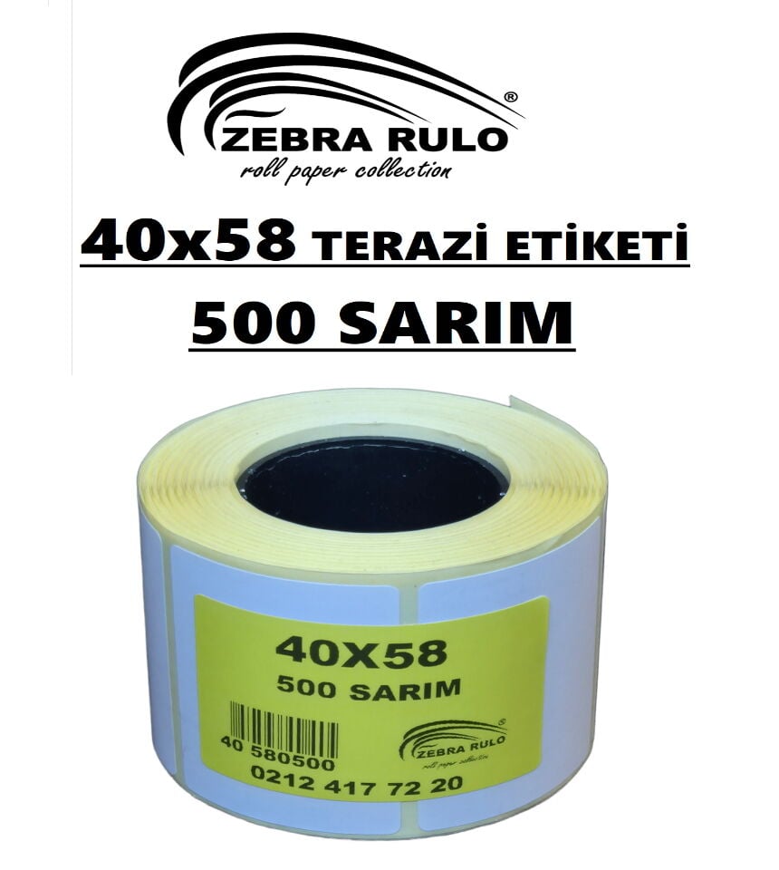 40x58mm Termal Etiket Terazi Etiketi 500 Sarım 40*58 etiket