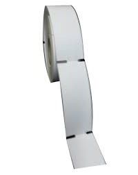 100x38mm Raf Etiketi Kenar Çentik 350 Sarım, Termal Karton, (38X100mm) Zebra Rulo