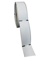 100x38mm Raf Etiketi Kenar Çentik 350 Sarım, Termal Karton, (38X100mm) Zebra Rulo