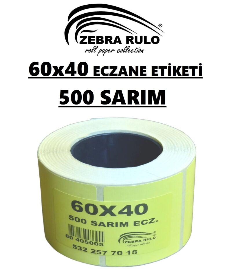 60x40 Termal Eczane Etiketi 500, 40x60 Termal Eczane etiketi 40*60mm